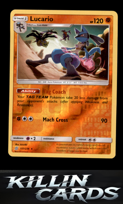 Reverse Holofoil Lucario 117/236 Pokemon Rare SM - Unified Minds Card NM - Image 1