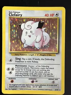 Pokemon Clefairy Trading Card Holo 5/102 - Image 1