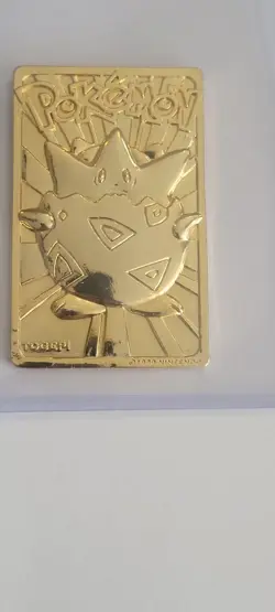 Vintage Pokemon Togepi Card Bar 24K Gold Plated 1999 Burger King BK - Image 3