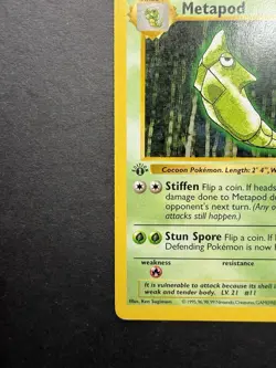 Pokemon Cards: Base Set 1st Edition Common: Metapod 54/102 - Image 5