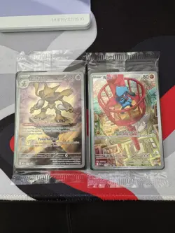 SEALED Mega Evolution ETB Alakazam 009 & Riolu 010 Black Star Promo Cards NM - Image 1
