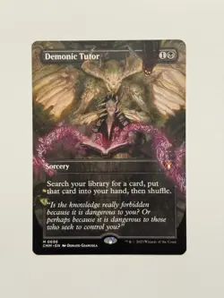 Demonic Tutor (Borderless) Commander Masters Regular NM Free Ship - Image 1