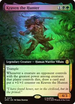 SPM Foil Extended Art KRAVEN THE HUNTER 1x Rare Magic Spider-Man MTG NM - Image 1