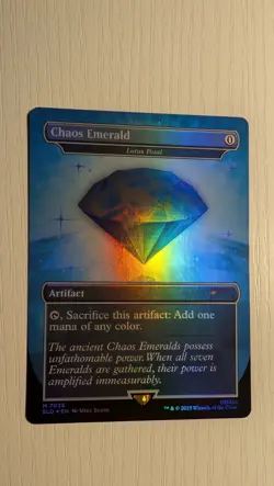 Magic the Gathering Chaos Emerald Lotus Petal Light Blue, Sonic Secret Lair 7036 - Image 1