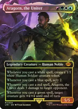 Aragorn, the Uniter *FOIL Borderless* - LOTR - NM - Magic The Gathering - MTG - Image 1