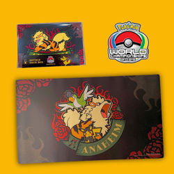 Pokemon Worlds Anaheim 2025 Rockabilly Arcanine Playmat / Desk & Double Deck Box - Image 1