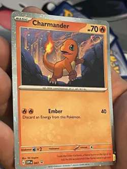 HD GALAXY Swirl Holo Charmander #47 Pokemon 151 Black Star Promo - Image 1