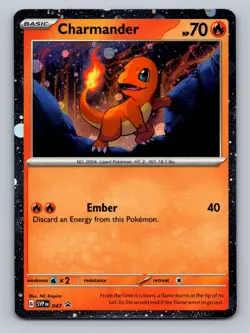 HD GALAXY Swirl Holo Charmander #47 Pokemon 151 Black Star Promo - Image 2