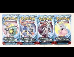 4 Pokemon Journey Together Booster Packs COMPLETE ART SET FACTORY SEALED - Image 1
