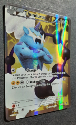 2011 Pokemon B&W Emerging Powers #97 Thunderus Full ART LP - Image 2