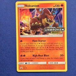Volcanion Pokemon Prerelease SM179 Unbroken Bonds Stamped Holo Promo - Image 2