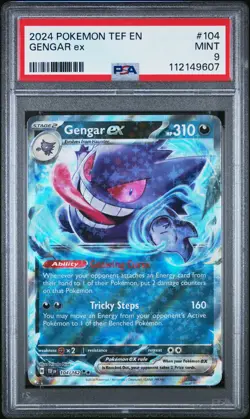 2024 POKEMON TEF EN-TEMPORAL FORCES #104 GENGAR EX PSA 9 - Image 1