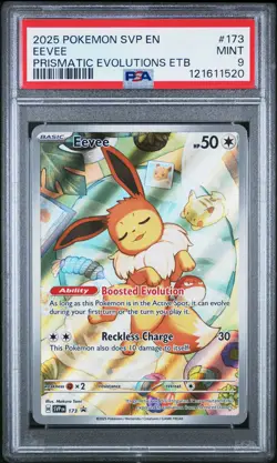2025 POKEMON SVP EN-SV BLACK STAR PROMO #173 EEVEE PSA 9 - Image 1