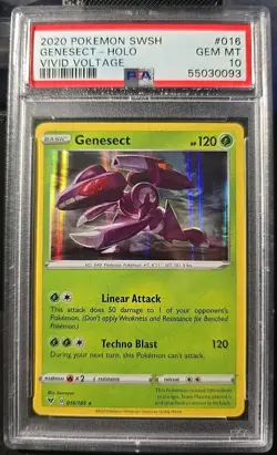 2020 Pokemon Swsh Genesect Holo Vivid Voltage Psa 10 - POP 36 - Image 1