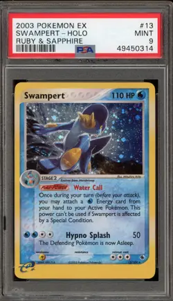 Pokemon Swampert EX Ruby & Sapphire Holo Rare #13 PSA 9 Mint - Image 1