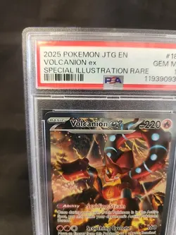 2025 POKEMON JOURNEY TOGETHER SPECIAL ILLUSTRATION RARE #182 VOLCANION EX PSA 10 - Image 2