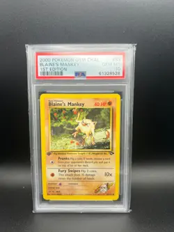 Pokemon TCG - Blaines Mankey - 1st Edition- 63 - Gym Challenge - PSA 10 - Image 1