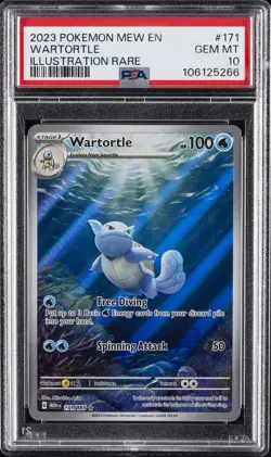 2023 POKEMON MEW EN-151 ILLUSTRATION RARE #171 WARTORTLE PSA 10 - Image 1