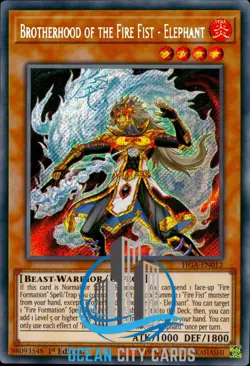Yugioh Brotherhood of the Fire Fist Elephant FIGA-EN012 1st Edition Secret - Image 1