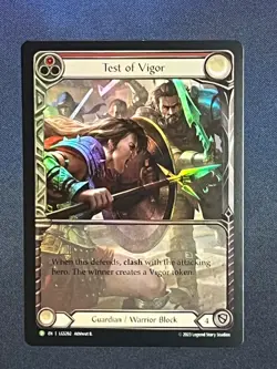 FAB LGS262 Test of Vigor FOIL Promo Guardian Warrior Block Flesh & Blood TCG - Image 1