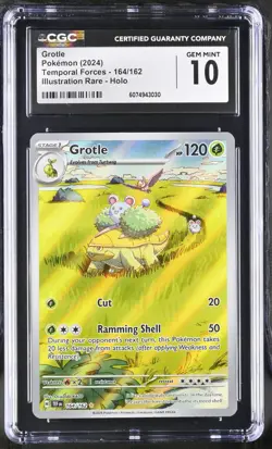 (PSA) CGC 10 Grotle Temporal Forces Illustration Rare Pokemon Card #164 Gem Mint - Image 1