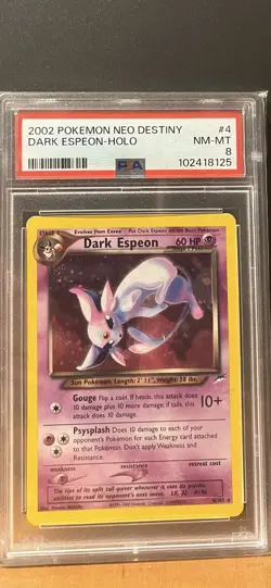 2002 Pokemon Neo Destiny Dark Espeon Holo #4 NM-MT 8 Card - Image 1