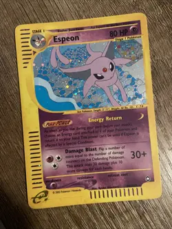 Pokemon E-Series Holo Rare Vintage Card Espeon H9/H32 Aquapolis NM Condition - Image 1