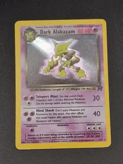 Pokemon TCG Dark Alakazam Team Rocket 1/82 Holo Unlimited Holo Rare Card - Image 1