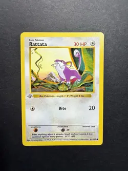 Pokemon Cards: Base Set 1st Edition Common: Rattata 61/102 - Image 1