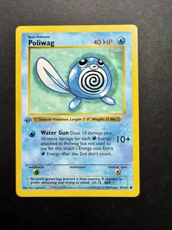 Pokemon Cards: Base Set 1st Edition Common: Poliwag 59/102 - Image 1