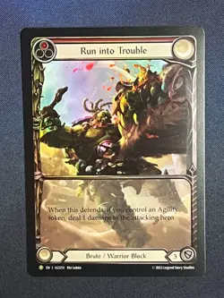 FAB LGS251 Run into Trouble FOIL Promo Brute Warrior Block Flesh & Blood TCG - Image 1