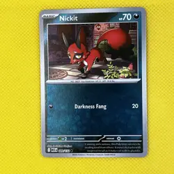 Nickit 089/132 Common Reverse Holo Mega Evolution Pokemon Card NM - Image 1