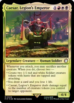 MTG FOIL Caesar, Legion's Emperor Surge Foil - Fallout Commander #529 - Image 1