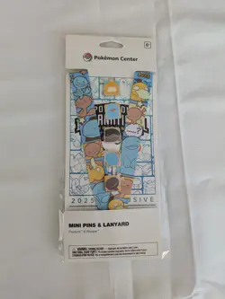 Pokemon Center NAIC 2025 Exclusive Psyduck & Wooper Mini Pins & Lanyard - NEW - Image 1