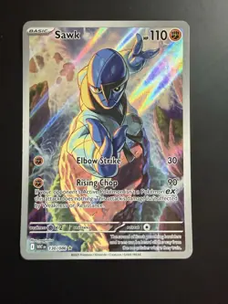 Pokemon TCG Sawk 130/086 Sv: White Flare Illustration Rare NM - Image 1