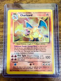 Charizard 004/102 Base Set Holo Slight Miscut - Damaged - Pokemon TCG - Image 1