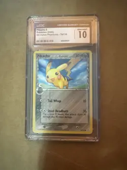 CGC 10 Pokemon Pikachu 79/110 EX Holon Phantoms Delta Species GEM MINT - Image 1
