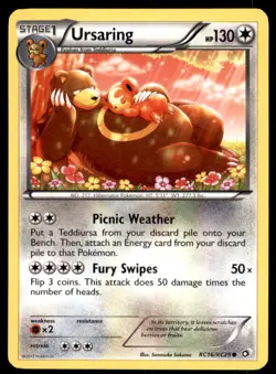 Pokemon TCG Ursaring Black & White Series - Radiant Collection #16 Reverse Holo - Image 1