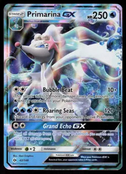 Primarina GX 42/149 Ultra Rare Pokemon SM Base Set NM - Image 1