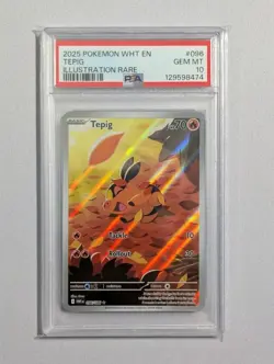 PSA 10 2025 POKEMON WHT EN-WHITE FLARE ILLUSTRATION RARE #096 TEPIG - Image 1