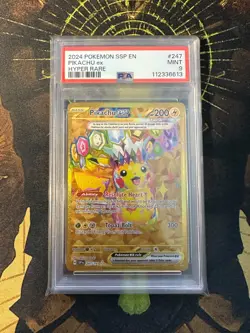Pokemon Pikachu ex 247/191 Surging Sparks Hyper Rare PSA 9 - Image 1