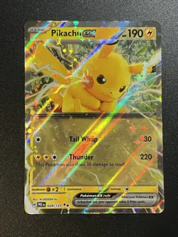 Pokemon TCG Prismatic Pikachu EX Double Rare Card 028/131 Evolutions - Image 1