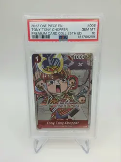 2023 ONE PIECE PREM BANDAI PREM CARD COLL 25TH ED #006 TONY TONY CHOPPER PSA 10 - Image 1