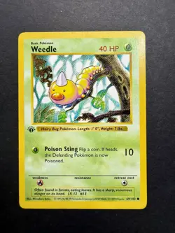 Pokemon Cards: Base Set 1st Edition Common: Weedle 69/102 - Image 1
