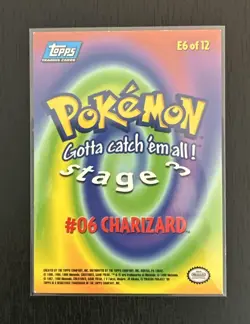 Topps Pokemon Charizard #E6 of 12 Blue Logo Non-Holo TCG Rare Vintage Card - Image 2