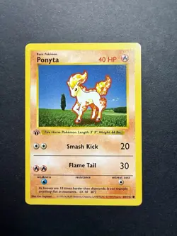Pokemon Cards: Base Set 1st Edition Common: Ponyta 60/102 - Image 1