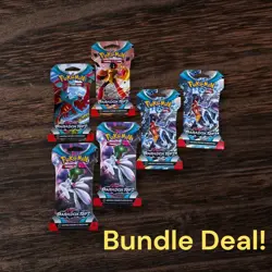 Pokemon TCG LOT Scarlet Violet Paradox Rift ALL 6 Sleeved Booster Packs of Cards - Image 1