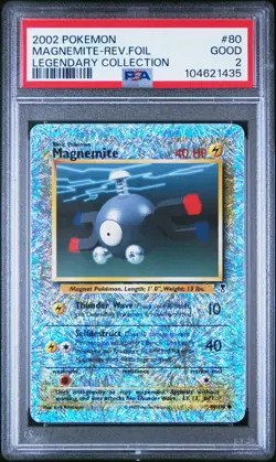 2002 POKEMON LEGENDARY COLLECTION #80 MAGNEMITE-REVERSE FOIL PSA 2 - Image 1