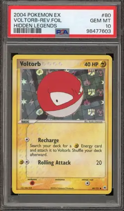 Pokemon Voltorb EX Hidden Legends Reverse Holo #80 PSA 10 Gem Mint - Image 1