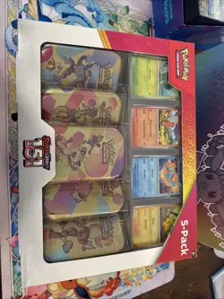 Pokemon Scarlet & Violet - 151 (5-Pack) Mini Tins Costco Bundle MEOWTH - Image 1
